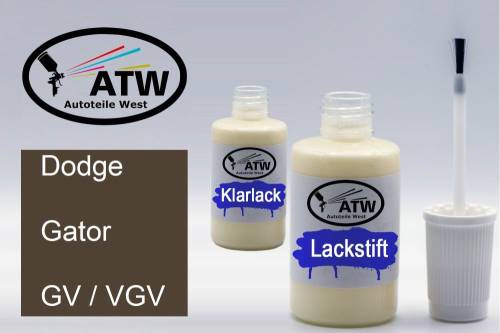 Dodge, Gator, GV / VGV: 20ml Lackstift + 20ml Klarlack - Set, von ATW Autoteile West.
